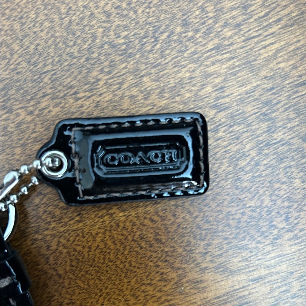 Coach Glossy Black Embossed Wristlet - Picture 2 of 4